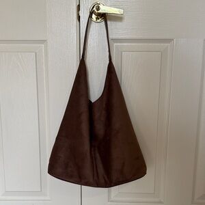 Amazon Chocolate Brown Suede Shoulder Hobo Bag